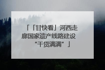 「甘快看」河西走廊国家遗产线路建设“干货满满”