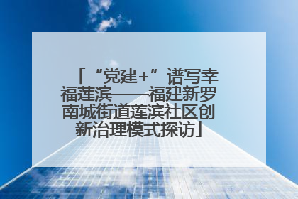 “党建+”谱写幸福莲滨——福建新罗南城街道莲滨社区创新治理模式探访