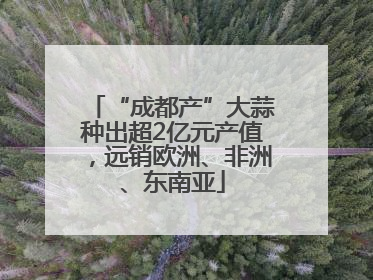 “成都产”大蒜种出超2亿元产值，远销欧洲、非洲、东南亚