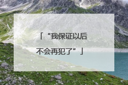 “我保证以后不会再犯了”