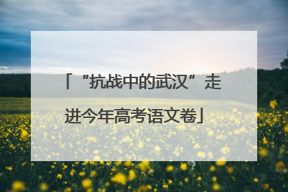 “抗战中的武汉”走进今年高考语文卷