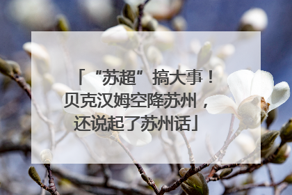 “苏超”搞大事！贝克汉姆空降苏州，还说起了苏州话