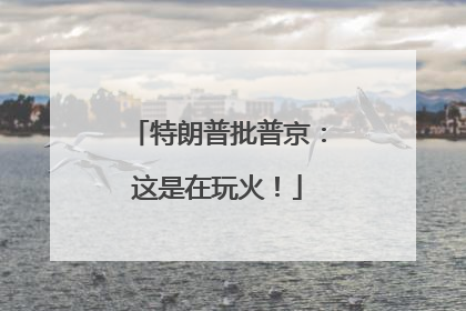 特朗普批普京：这是在玩火！