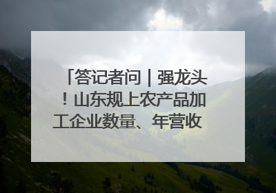 答记者问｜强龙头！山东规上农产品加工企业数量、年营收均居全国首位