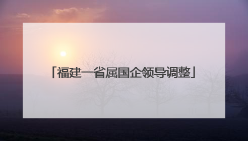 福建一省属国企领导调整