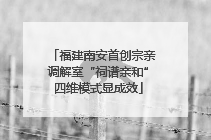 福建南安首创宗亲调解室“祠谱亲和”四维模式显成效