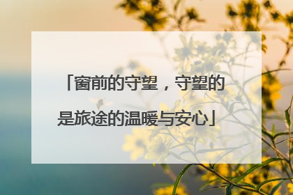 窗前的守望，守望的是旅途的温暖与安心