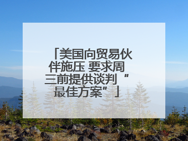 美国向贸易伙伴施压 要求周三前提供谈判“最佳方案”