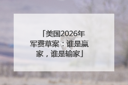 美国2026年军费草案：谁是赢家，谁是输家
