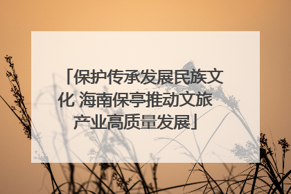 保护传承发展民族文化 海南保亭推动文旅产业高质量发展