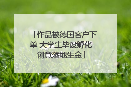 作品被德国客户下单 大学生毕设孵化创意落地生金