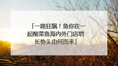 一路狂飙！鱼你在一起酸菜鱼海内外门店增长势头由何而来