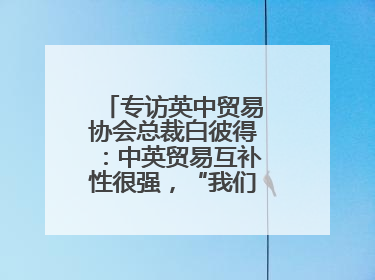 专访英中贸易协会总裁白彼得：中英贸易互补性很强，“我们没有歧视”