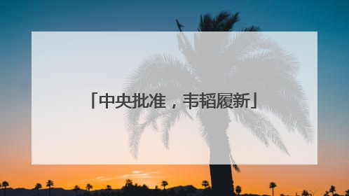 中央批准，韦韬履新