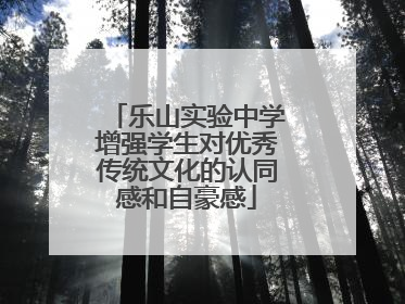 乐山实验中学增强学生对优秀传统文化的认同感和自豪感