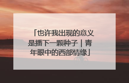也许我出现的意义是播下一颗种子｜青年眼中的西部情缘