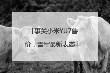 事关小米YU7售价，雷军最新表态