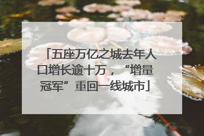 五座万亿之城去年人口增长逾十万，“增量冠军”重回一线城市