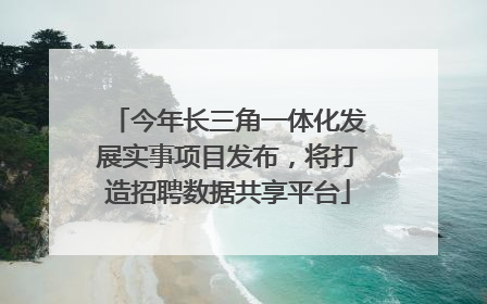 今年长三角一体化发展实事项目发布，将打造招聘数据共享平台