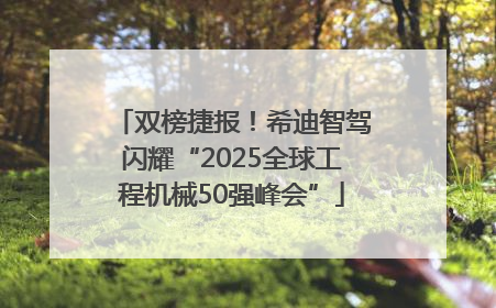 双榜捷报！希迪智驾闪耀“2025全球工程机械50强峰会”