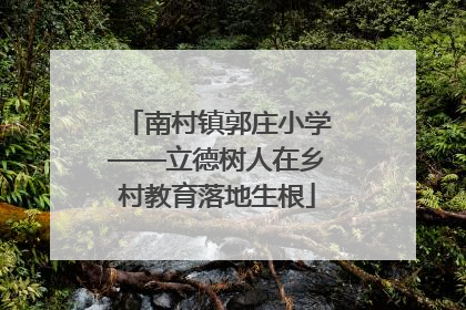 南村镇郭庄小学——立德树人在乡村教育落地生根