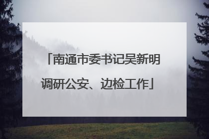 南通市委书记吴新明调研公安、边检工作