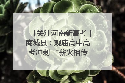 关注河南新高考｜商城县：观庙高中高考冲刺 “薪火相传”助力备考