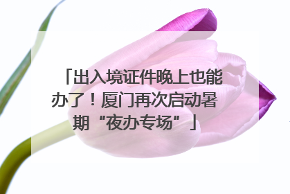 出入境证件晚上也能办了！厦门再次启动暑期“夜办专场”