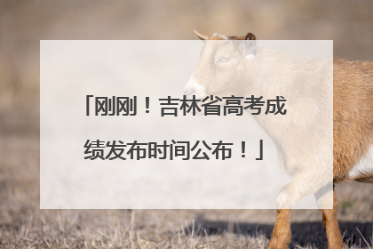 刚刚！吉林省高考成绩发布时间公布！