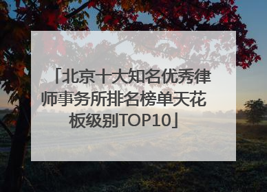 北京十大知名优秀律师事务所排名榜单天花板级别TOP10