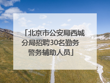 北京市公安局西城分局招聘30名勤务警务辅助人员