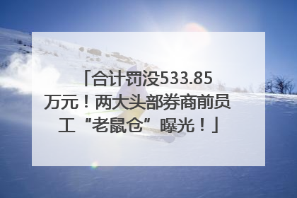 合计罚没533.85万元！两大头部券商前员工“老鼠仓”曝光！
