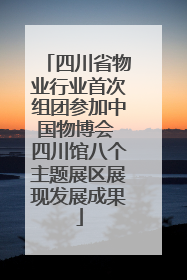 四川省物业行业首次组团参加中国物博会 四川馆八个主题展区展现发展成果