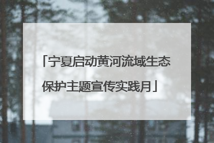 宁夏启动黄河流域生态保护主题宣传实践月