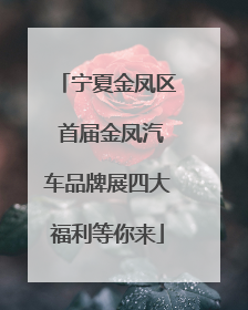 宁夏金凤区 首届金凤汽车品牌展四大福利等你来
