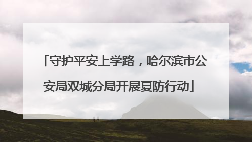 守护平安上学路，哈尔滨市公安局双城分局开展夏防行动