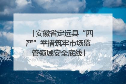 安徽省定远县“四严”举措筑牢市场监管领域安全底线