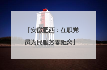 安徽肥西：在职党员为民服务零距离