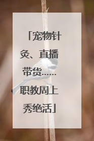 宠物针灸、直播带货……职教周上秀绝活
