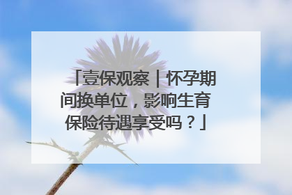 壹保观察｜怀孕期间换单位，影响生育保险待遇享受吗？