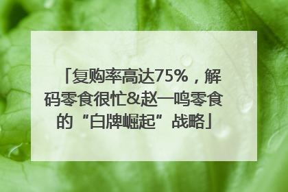 复购率高达75%，解码零食很忙&赵一鸣零食的“白牌崛起”战略