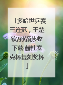 多哈世乒赛三连冠，王楚钦/孙颖莎收下兹·赫杜塞克杯复刻奖杯