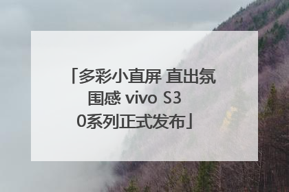 多彩小直屏 直出氛围感 vivo S30系列正式发布