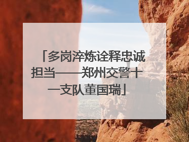 多岗淬炼诠释忠诚担当——郑州交警十一支队董国瑞