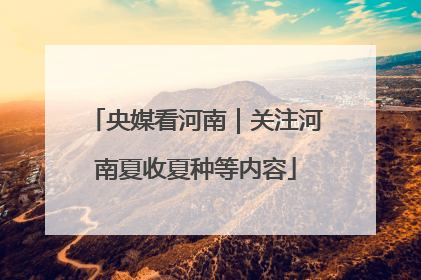 央媒看河南｜关注河南夏收夏种等内容