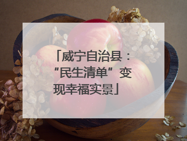 威宁自治县：“民生清单”变现幸福实景