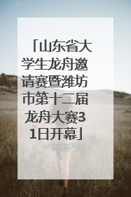 山东省大学生龙舟邀请赛暨潍坊市第十二届龙舟大赛31日开幕