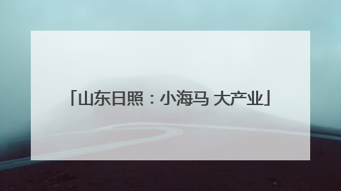 山东日照：小海马 大产业