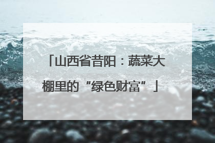 山西省昔阳：蔬菜大棚里的“绿色财富”