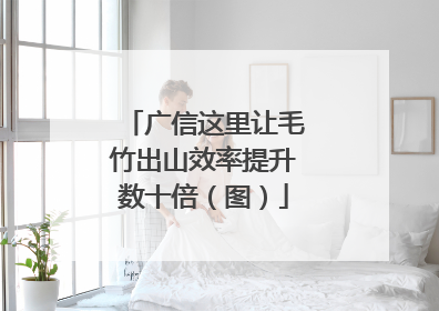 广信这里让毛竹出山效率提升数十倍（图）